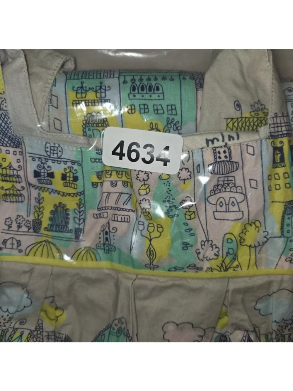 Mini Boden Girls 7/8Y Cotton Lined Sleeveless Dress Colorful City Print 4634